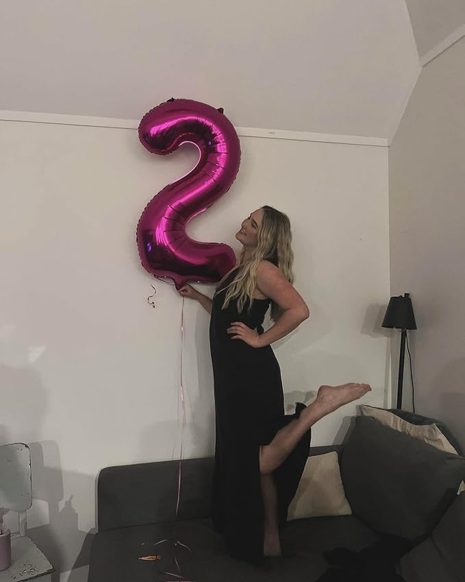 40 Inch Hot Pink Number 7 Balloon, 7th Birthday Party Decorations | 40 Inch Hot - Image 4