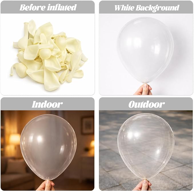 Voircoloria 66pcs Clear Transparent Latex Party Balloons, 12inch | - Image 3