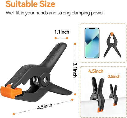 EMART 6 Pack Heavy Duty Spring Clamps, 4.5 inch Plastic Photo Booth Backdrop - Image 3