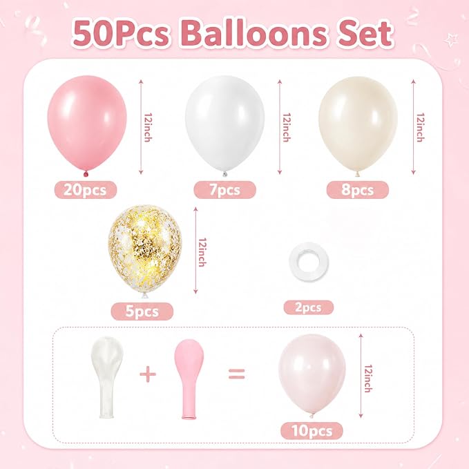 Pink and Gold Balloons - Image 2