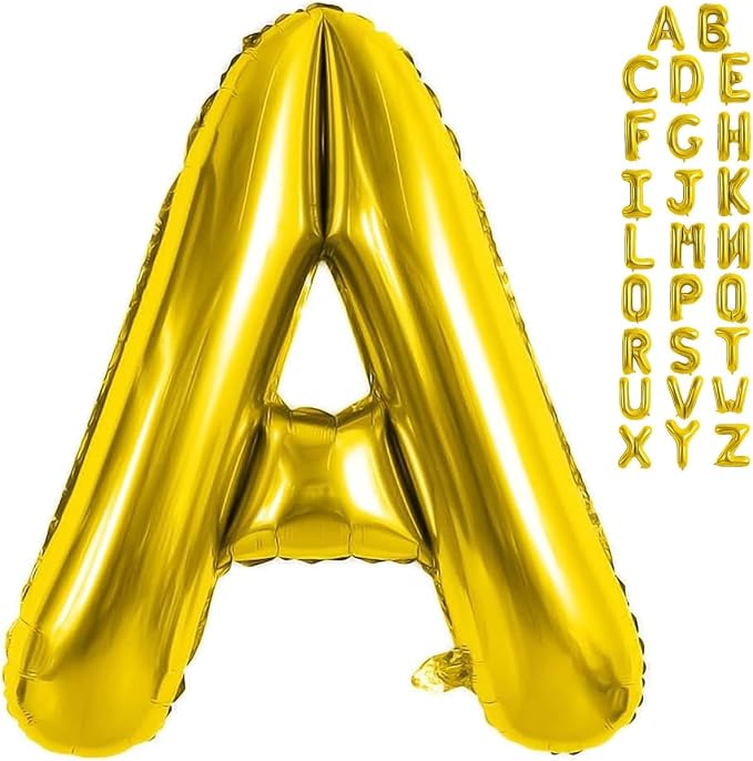 Gold Letter Balloons 40 Inch Large Letter A Balloon Aluminum | Foil Mylar Big by YUNSHANGMO