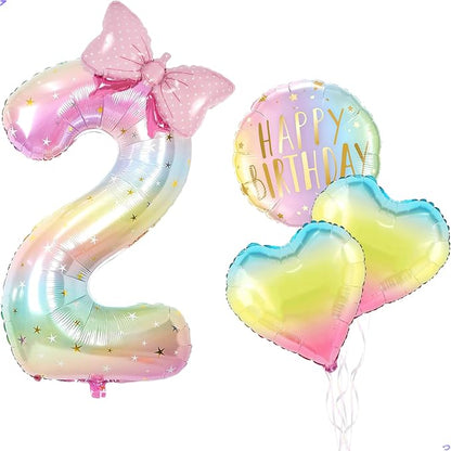 Rainbow Birthday Balloon for Pastel Rainbow Theme Birthday Party Decorations by Unknown
