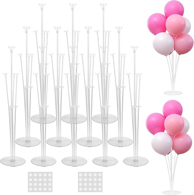 12 Sets Balloon Stand Kit For Table, Balloon Sticks by Unknown