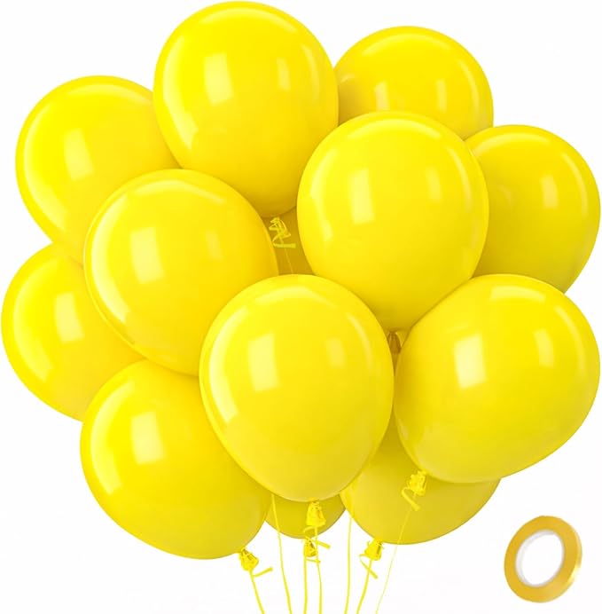 Patimate Yellow Balloons 100 Pcs 12 inch Round Yellow Latex Party Balloons | by PatimateDirect