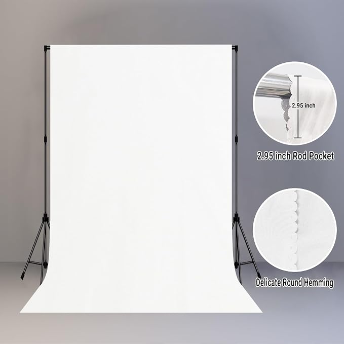 White Photography Backdrop for Photoshoot, Fabric 6x9ft | Polyester Studio - Image 6