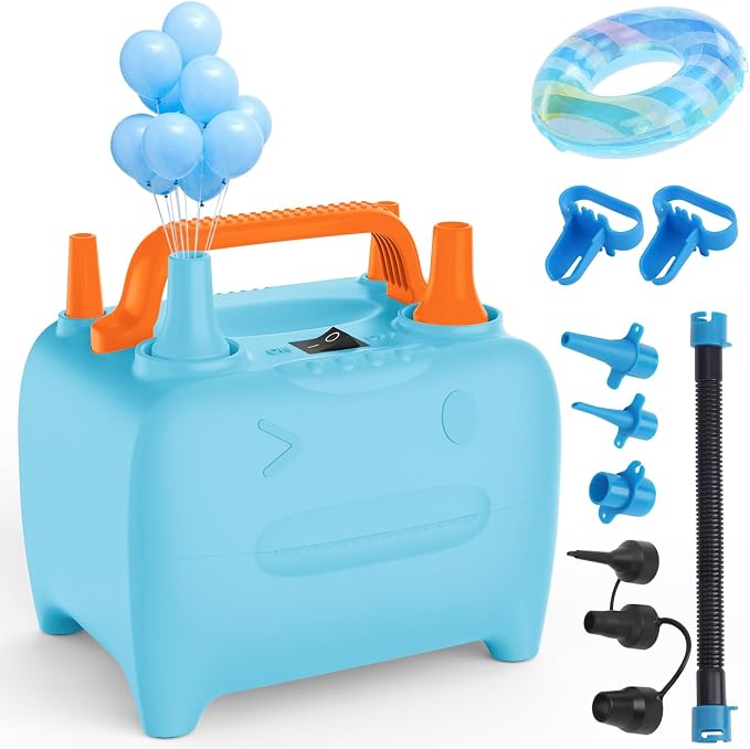 OWill Balloon Pump Electric, Portable Dual Nozzle Balloons Air Pump Electric by OWill