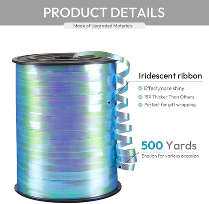 Light Blue Gradient Curling Ribbon, 1/5" Wide x 500 Yards Christmas Curling - Image 2