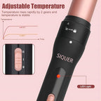 3 in 1 Curling Wand Set - SIQUER Hair Waver Curling Iron for Women with 3 Interchangable Ceramic Beach Waves Wands 1/2 Inch to 1 1/4 Inch Fast Heating Up Hair Curler with Box (Rose, Black)