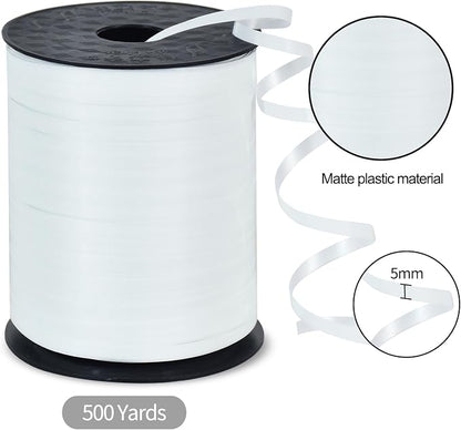 TONIFUL 500 Yards Shiny White Curling Ribbon Balloon String Gift Wrapping - Image 2