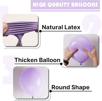 PartyWoo Lavender Balloons 101pcs Light Pastel Purple Lilac Purple Color | 12 - Image 8