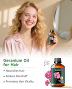 Pure Geranium Essential Oil, Mumianhua Natural Floral Oil for Bedroom Serenity & Garden Freshness, Aromatherapy for Evening Relaxation, Outdoor Ambiance, Reed Diffuser, Skin & Hair Care, 3.38 Fl Oz