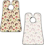 Beard Hair Catcher Bib, Waterproof Non-Stick Grooming Apron for Shaving Trimming, Perfect for Men Dad, Cute Baby Hedgehog and Mushrooms Shave Bib