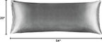 BEDELITE Satin Body Pillow Cover, Super Soft and Cooling Body Pillow Pillowcase for Hair and Skin, Breathable Silky Full Long Pillowcase Cover(20"x54", Grey)
