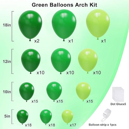 Green Balloons Balloons Arch Kit, 18 12 10 5 inch, Baby Shower, Jungle Birthday - Image 2