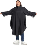 PERFEHAIR Barber & Salon Cape with Soft Silicone Collar & Sleeves | Breathable Hair Cutting Cape with Underarm Mesh | Large, Lightweight & Hair & Water Repellent, Black