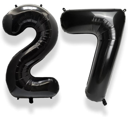 AULE 40 Inch Black Number Balloon 27 Foil 0-9 Birthday Big Numbers | Birthday by AULE