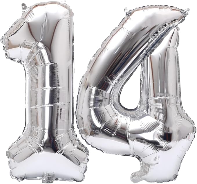 Number 14 Balloon Foil Mylar Balloons by YPSelected