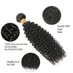 32 Inch Kinky Curly Bundles Human Hair Natural Black Peruvian Grade 8A Virgin Remy Hair Extensions Double Weft Color 1B Hair Weave 300g