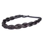 DIGUAN Chubby Narrow Synthetic Hair Braided Headband Classic Chunky Plaited Braids Elastic Stretch Hairpiece Women Girl Beauty accessory, 58g (Natural Black)