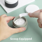 ME.FAN Travel Containers for Toiletries, TSA Approved 1.5 oz Silicone Cream Jars, Leak-proof Journey Containers, Trip Accessories with Lid for Cosmetic Face Hand 4 Pack White Lid - Desert Sage