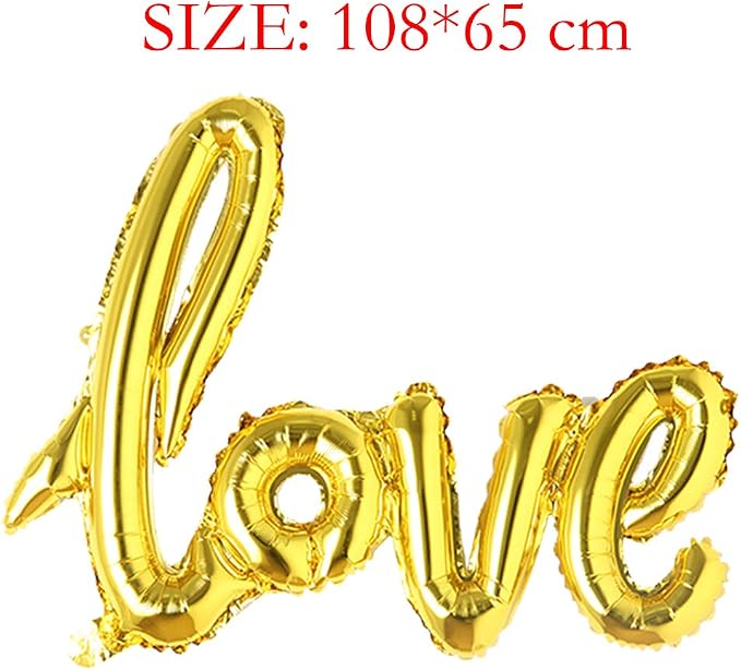 Giant multicolor Love Letter Foil Balloons Champagne Love Balloon, Wedding - Image 4