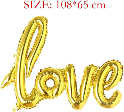 Giant multicolor Love Letter Foil Balloons Champagne Love Balloon, Wedding - Image 4