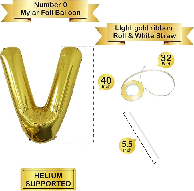 Letter Balloons Gold Party Balloon - Image 3