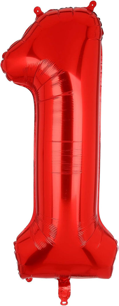40 Inch 1 Red Number Balloons Mylar Foil Balloons 1st Birthday Party Decor | by GGDE