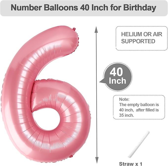 Numbers 15 Balloon 40Inch Pearl Pink Balloon - Image 5