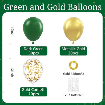 BAUANOOY Green and Gold Balloons - Image 2