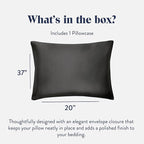 Brooklinen Mulberry Silk Pillowcase – 100% Pure Silk Pillow Case, Soft & Durable, Anti-Friction Comfort, Hight Quality Smooth Texture – Machine Washable & Breathable – King Size (Carbon)