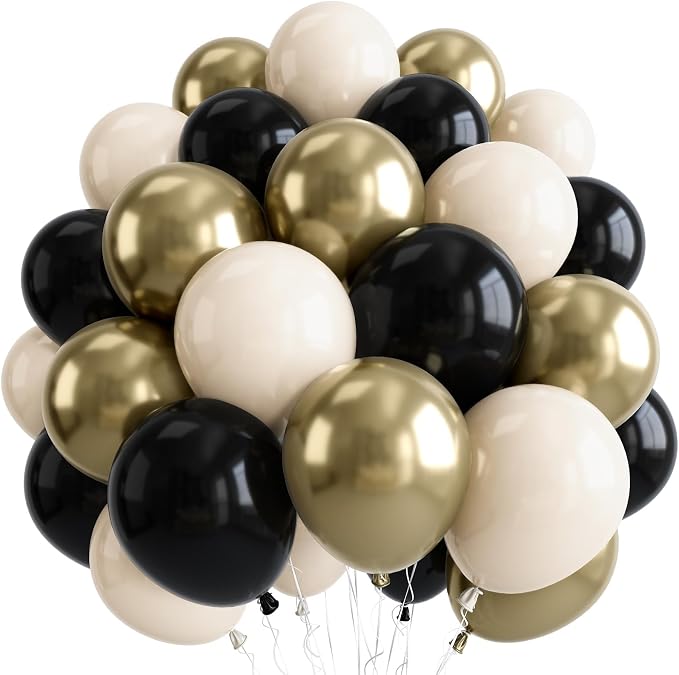 Black White and Gold Balloons by Lingqiang