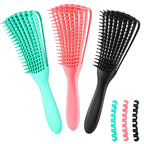 Detangling Brush for Afro America/African Hair Textured 3a to 4c, Knots Detangler Scalp Massage Comb Hair Detangler for Women (2 pcs, Black-Black)