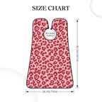 Non-Stick Beard Shaving Bib, Hair Catcher Apron with Suction Cups, Waterproof Grooming Tool for Men Husband, Pink Rose Gold Glitter Pattern Cheetah Leopard Print Shave Bib