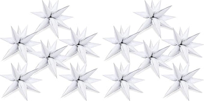 LovesTown 72PCS White Starburst Balloons, Foil Balloons Magic Star Spike Designs by Lovestown