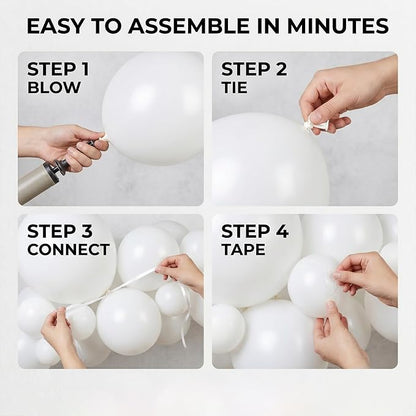 102pcs White Balloons Garland Arch Kit, 18 12 10 5 Inch Balloons | Balloons - Image 3