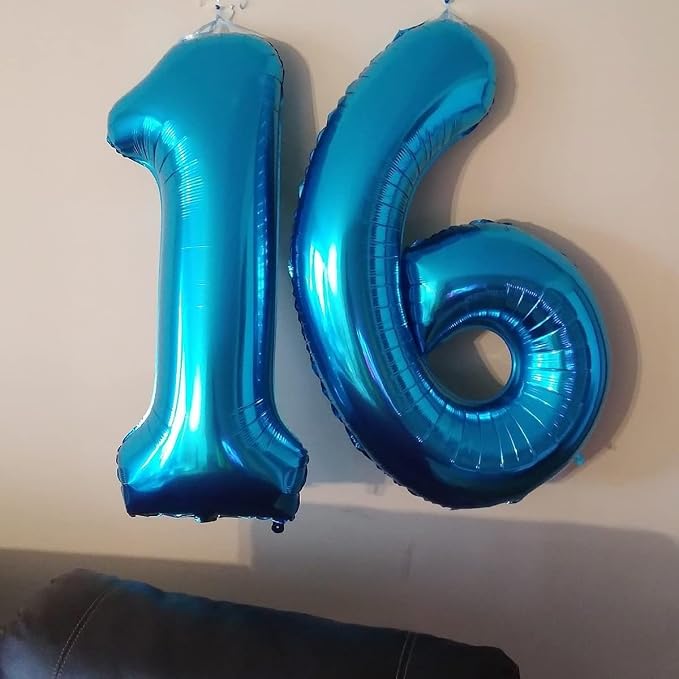 40 inch Blue Number Balloon Giant Foil Helium Balloons Blue Number 6 Balloon - Image 5