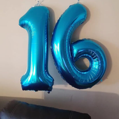 40 inch Blue Number Balloon Giant Foil Helium Balloons Blue Number 6 Balloon - Image 5