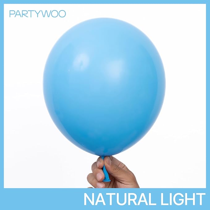 PartyWoo Light Blue Balloons 50pcs Baby Pastel Blue Color 12 Inch | Balloons - Image 3