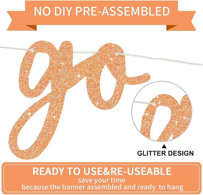 BEISHIDA Light Orange Pre-Strung Go Shawty It's Your Birthday Banner Decor | - Image 3