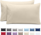 Bare Home Microfiber Pillow Cases - Standard Size Set of 2 - Cooling Pillowcases - Double Brushed - Easy Care - Envelope Closure (Standard Pillowcase Set of 2, Sand)