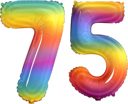 Number 75 Balloons for 75th Birthday Party Decorations, 0-100 Large No.75 by Joycard