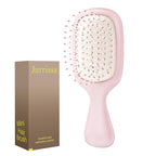 Mini Hair Bursh for Women Men and Kids, Protable Travel Size Hair Brush for Pockets Purses, Mini Detangler Brush for All Hair Types, Small Paddle Brush for Detangling (Pink)
