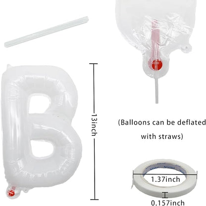 White Happy Birthday Balloon Banner 16 Inch - Image 2