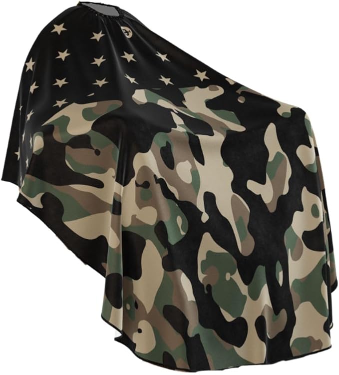 Professional Barber Cape - Hair Cutting Cape with Adjustable Neck Closure, Salon Quality Styling Cape for Hairdressers and Barbers - Army