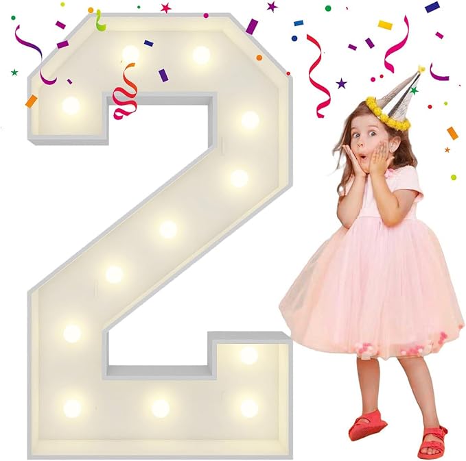 4FT Light Up Numbers Letters, Mosaic Numbers by MerryMosaics