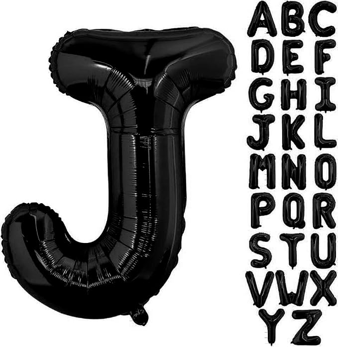 Black Letter J Balloons, J Balloon 40 Inch J Balloon Letter by BBPOOL