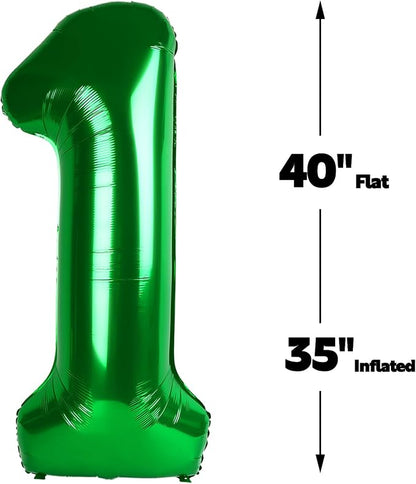 Green Number 1 Balloon 40 inch, Balloon numbers party supplies, deco photo shoot - Image 2