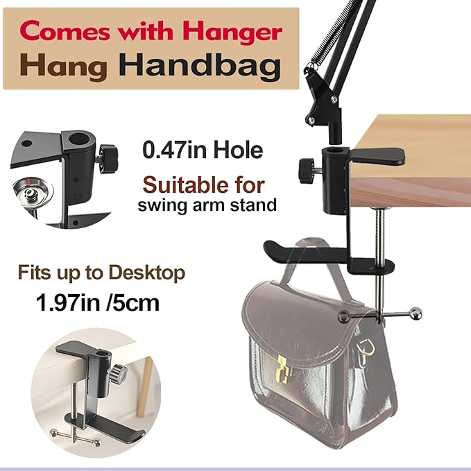 Blow Dryer Stand Hands Free 360 Rotate Hands Free Hair Dryer Holder，Adjustable Hair Dryer Stand Hands Free, Hands Free Blow Dryer Holder Stands Free Clip Suitable for 99%