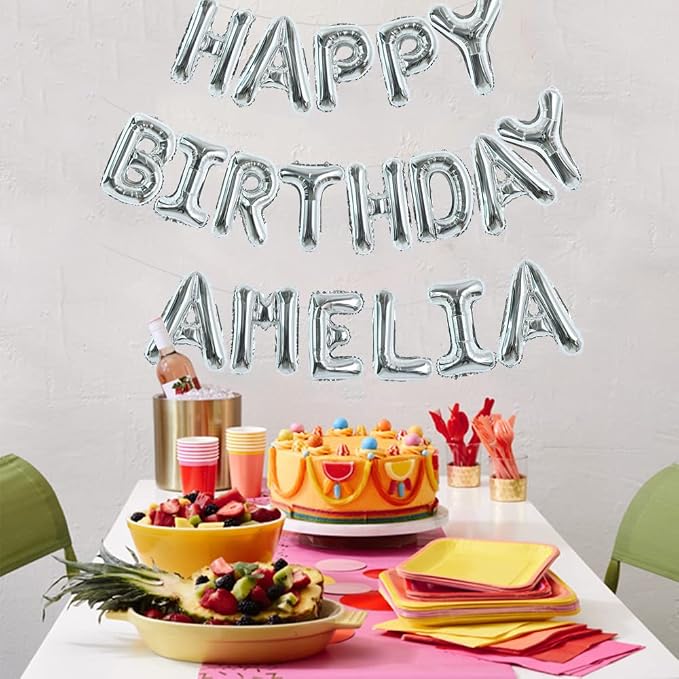 TONIFUL 65 Pcs 16 Inch Silver Happy Birthday Balloons and 2 Sets A-Z Foil - Image 4